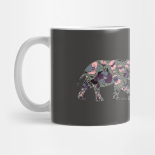 Floral Elephant Silhouette - Muted Greens Mug